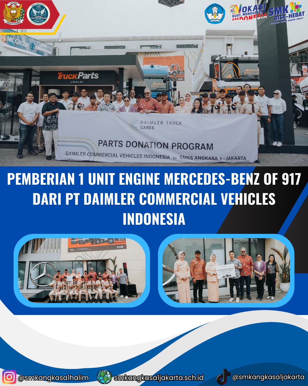 Read more about the article Pemberian 1 Unit Engine Mercedes-Benz Of 917 Dari PT Daimler Comercial Vehicles Indonesia